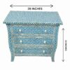 Bone Inlay Cabinet – Blue with Geometrical Design