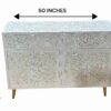 Mother of Pearl Inlay Cabinet - White with Floral Design