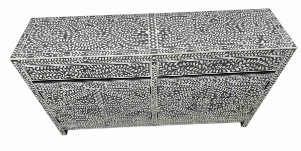 Decsoul 18a_11zon Bone Inlay Cabinet – Grey with Floral Design