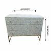 Bone Inlay Cabinet – Grey with Floral Design (3 Drawers)