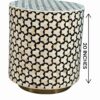 Bone Inlay End Table – Black with Khaab Design