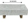 Bone Inlay Strips Coffee Table – Grey with Geometrical Design