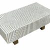 Bone Inlay Strips Coffee Table – Grey with Geometrical Design