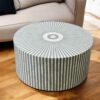 Bone Inlay Coffee Table – Grey with Geometrical Design