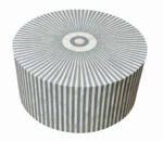 Bone Inlay Coffee Table β Grey with Geometrical Design - Image 4