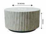 Bone Inlay Coffee Table β Grey with Geometrical Design - Image 5