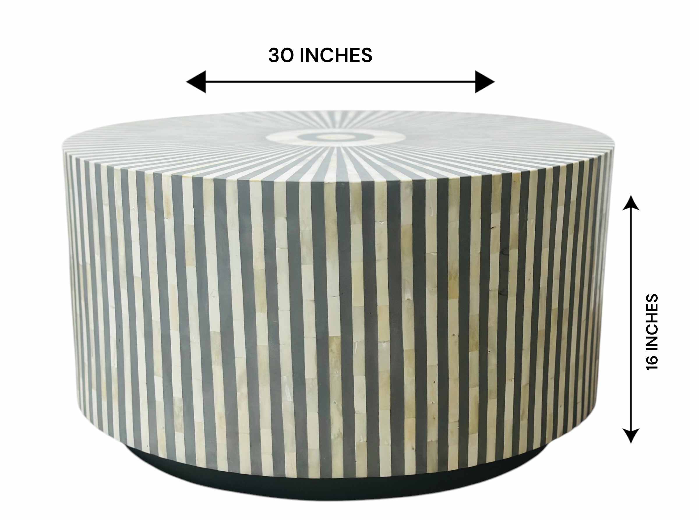 Decsoul 22c_11zon Bone Inlay Coffee Table β Grey with Geometrical Design - Image 5