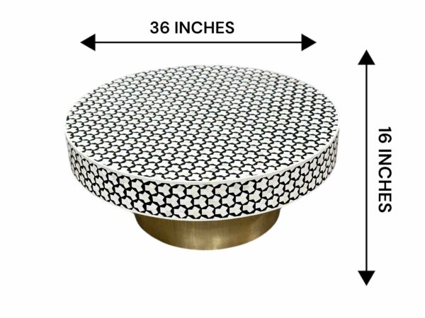 Bone Inlay Coffee Table – Black with Khaab Design
