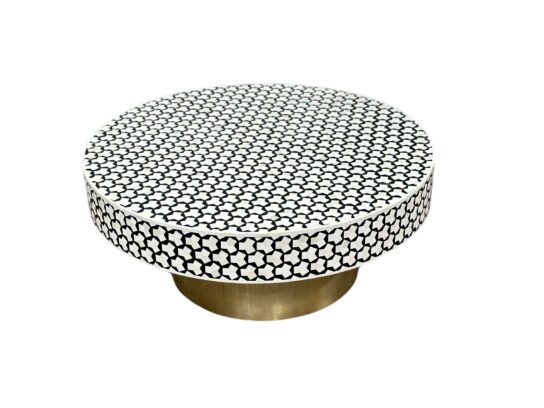Bone Inlay Coffee Table – Black with Khaab Design