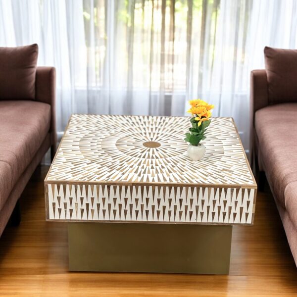 Decsoul 10 pink Teak Inlay Coffee Table
