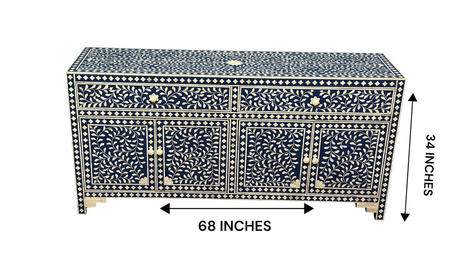 Decsoul26c Bone Inlay Cabinet β 4-Door - Image 2