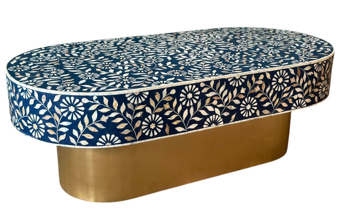 Mother of Pearl Inlay Coffee Table - Image 5