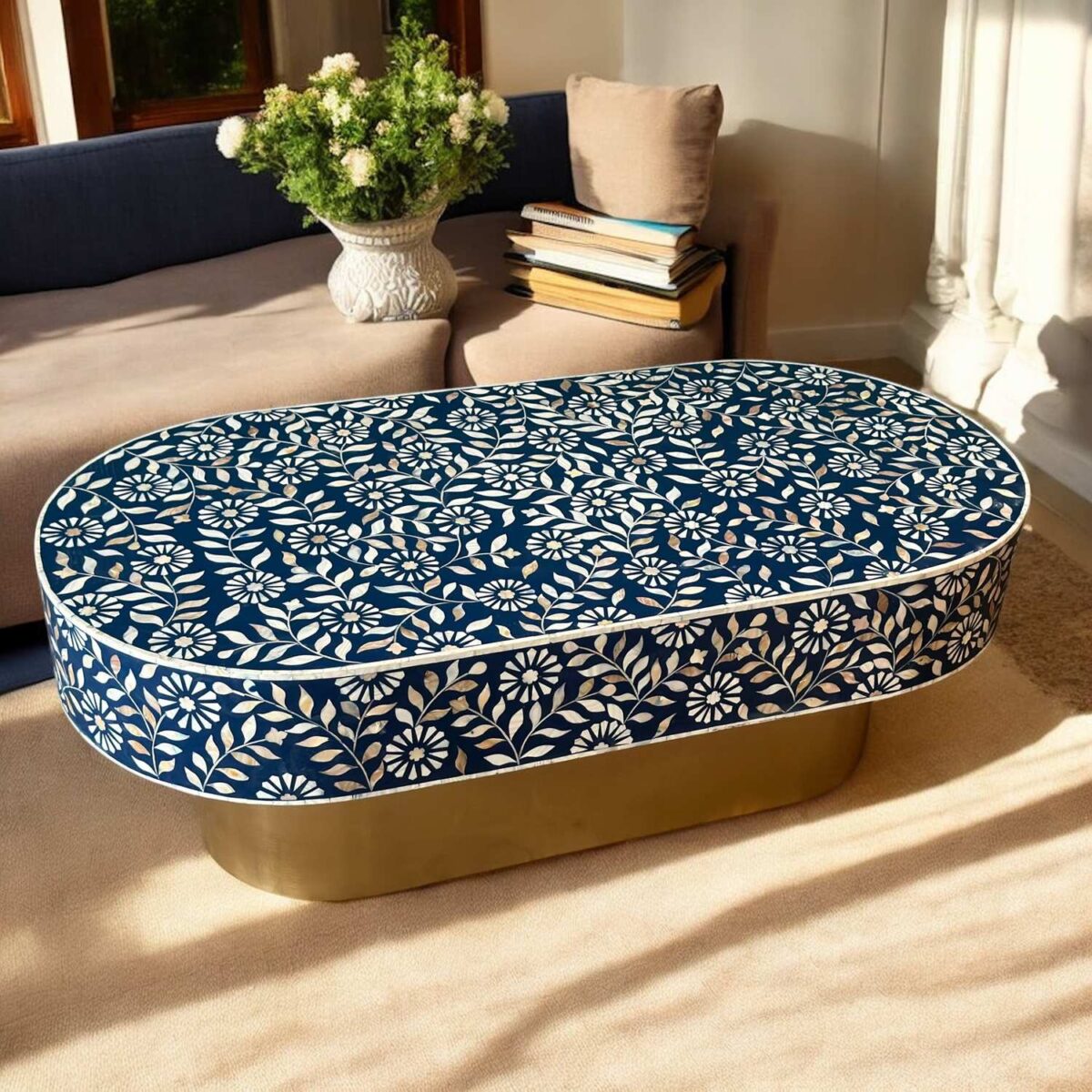 Mother of Pearl Inlay Coffee Table - Image 3