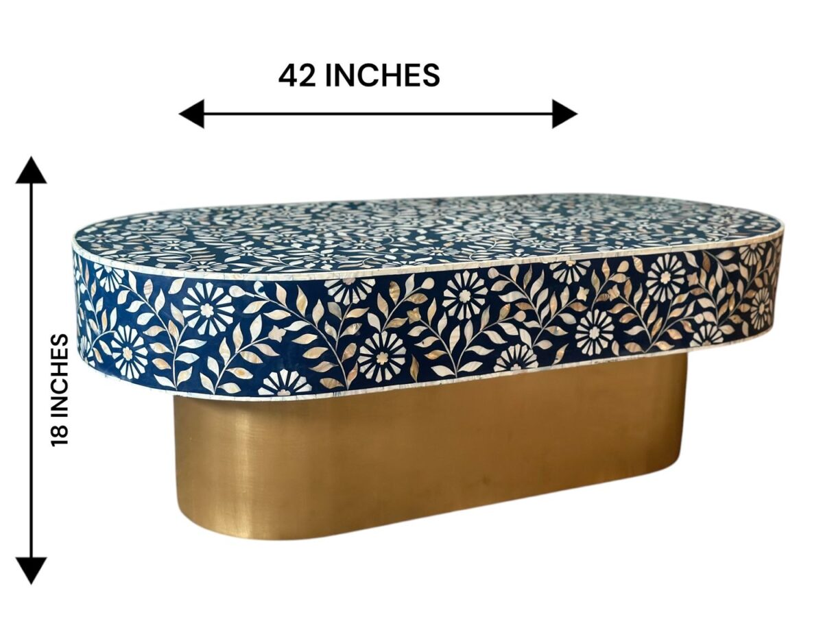 Mother of Pearl Inlay Coffee Table - Image 2