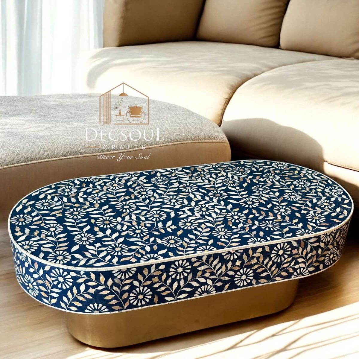 Mother of Pearl Inlay Coffee Table - Image 1