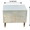 Bone Inlay Bedside Table – 2 Drawers