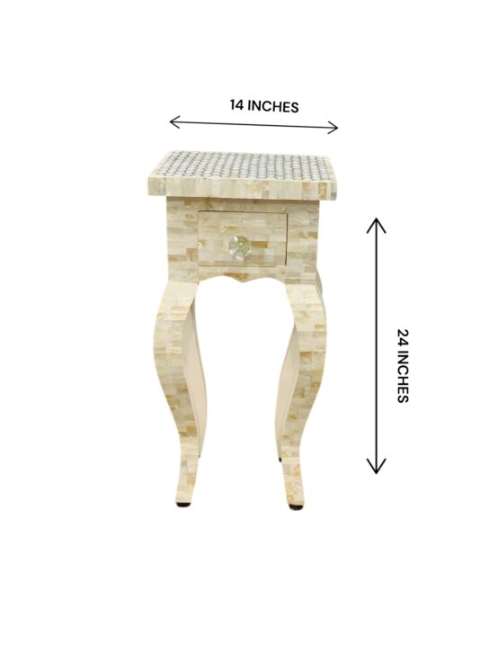 Decsoul31b Mother of Pearl Inlay Bedside Table