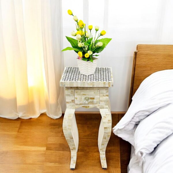 Mother of Pearl Inlay Bedside Table