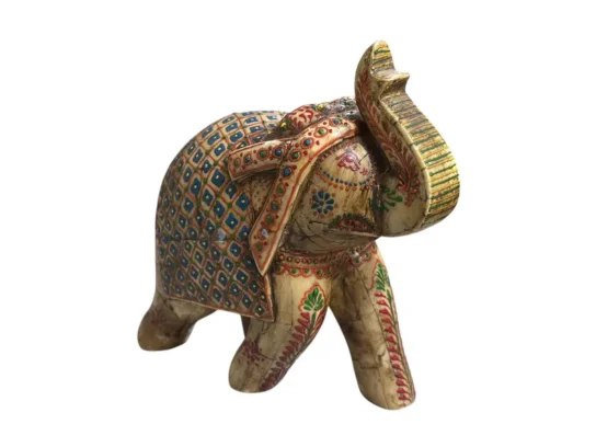 Handcrafted Bone Inlay Painted Elephant