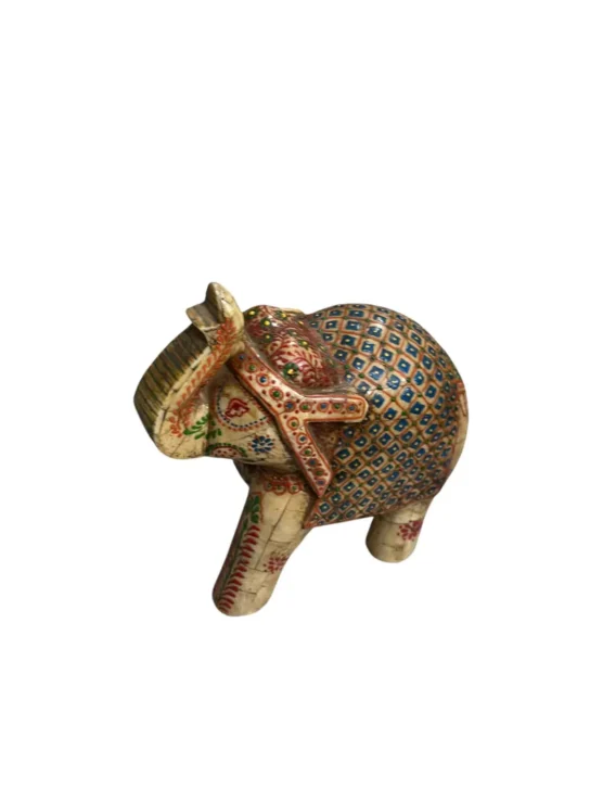 Handcrafted Bone Inlay Painted Elephant