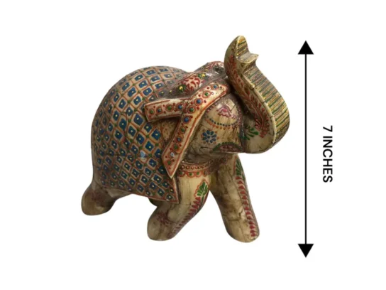 Handcrafted Bone Inlay Painted Elephant