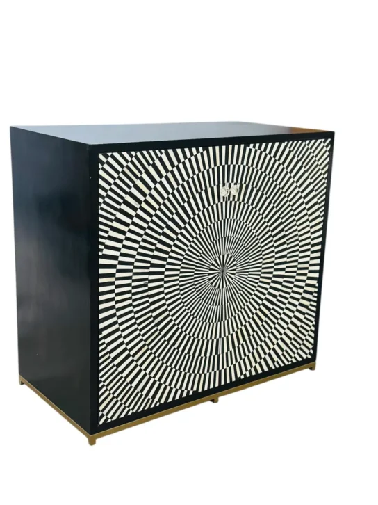 Handmade Bone Inlay Two Drawer Cabinet