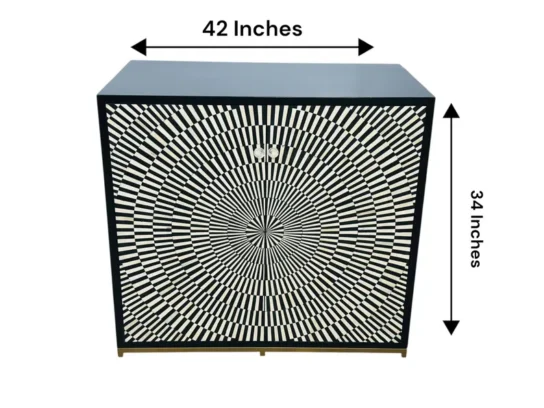 Handmade Bone Inlay Two Drawer Cabinet