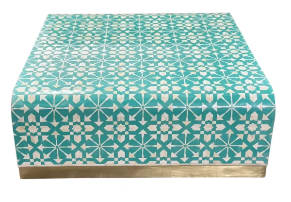 Handmade Floral Bone Inlay Center Table