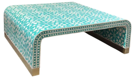 Handmade Floral Bone Inlay Center Table Handmade Floral Bone Inlay Center Table
