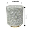 Handmade Mother of Pearl Round Floral End Table Handmade Inlay Side Table