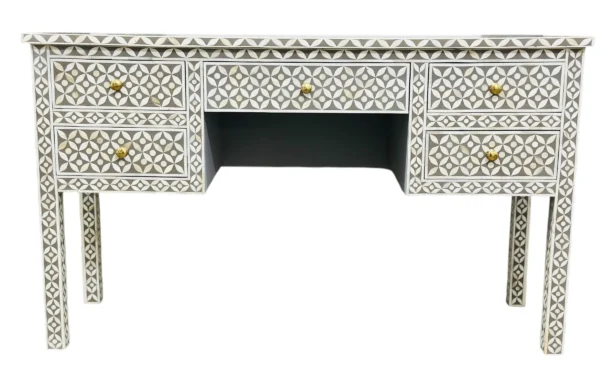 Handmade Luxury Bone Inlay 5 Drawer Table – Handmade Antique Dresser