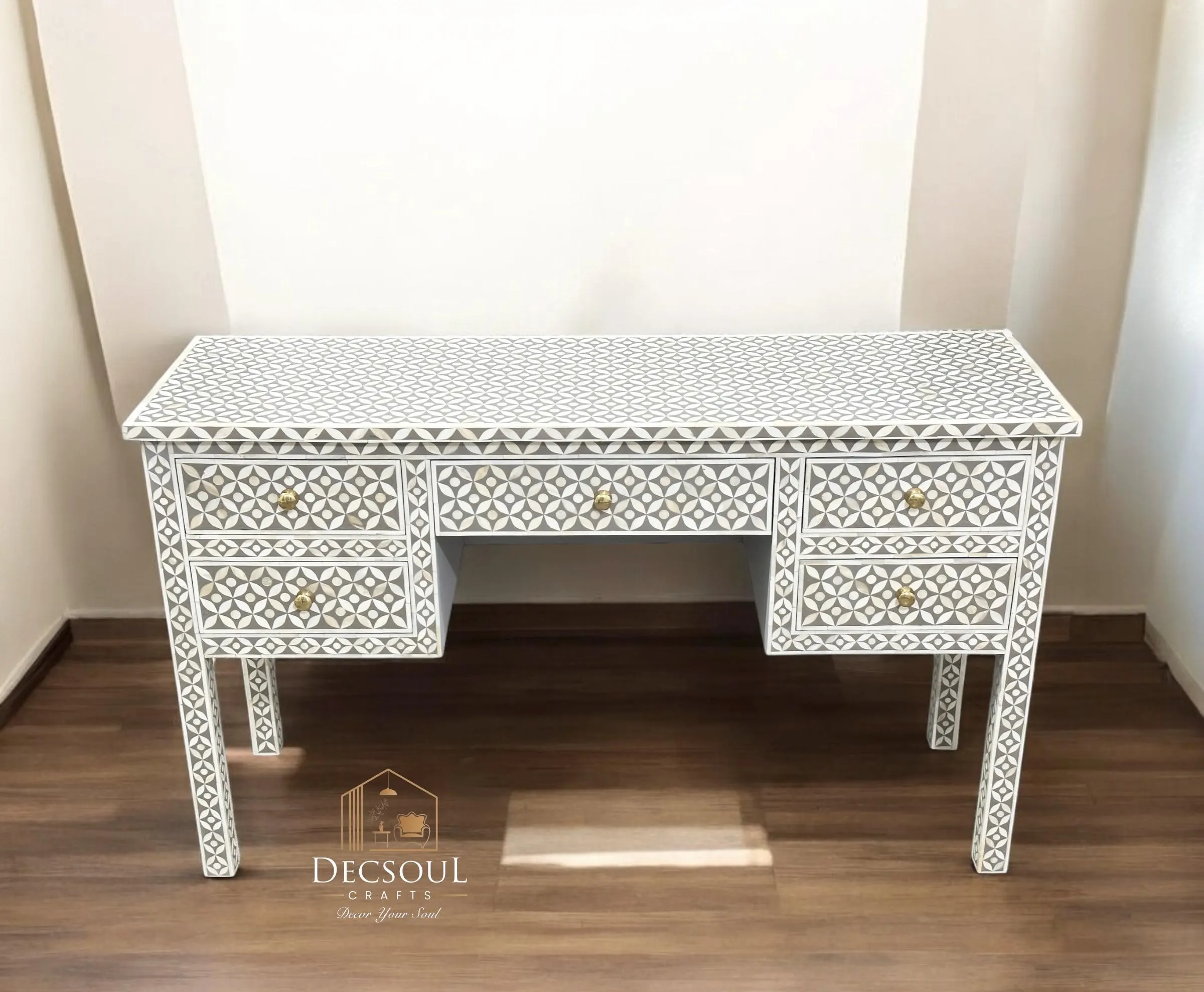 il_fullxfull.6826092990_2hdz Handmade Luxury Bone Inlay 5 Drawer Table β Handmade Antique Dresser - Image 1