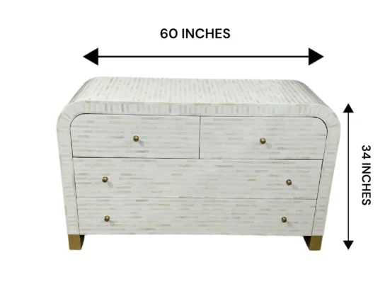 Handmade Luxury Bone Inlay Cabinet – Handcrafted Decorative Storage