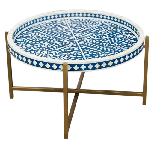 il_fullxfull.6826230072_gjvr Handmade Round Bone Inlay Coffee Table – Classic Handcrafted Center -Home Decor