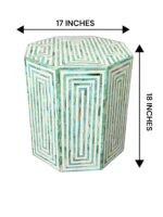 Handmade Bone Inlay End Table –Stripes Design Handmade - Image 4