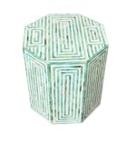 Handmade Bone Inlay End Table –Stripes Design Handmade - Image 3