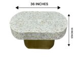 Handmade Mother of Pearl Inlay Oval Table - Image 2