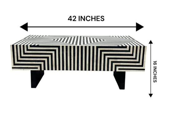 Handmade Bone Inlay Rectangular Center Table