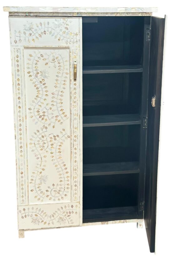 Handmade Mother of Pearl Almirah Handmade Inlay Storage Cabinet