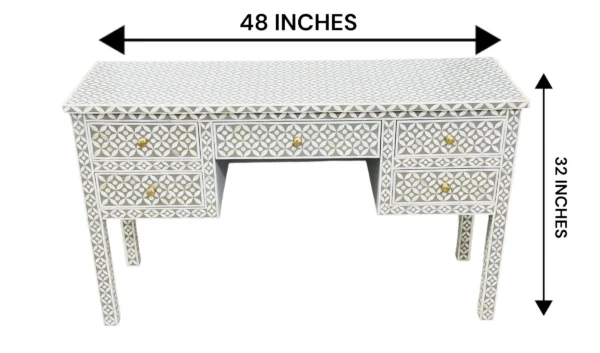 Handmade Luxury Bone Inlay 5 Drawer Table – Handmade Antique Dresser
