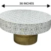 HandMade Bone Inlay Center Table – Floral Pattern