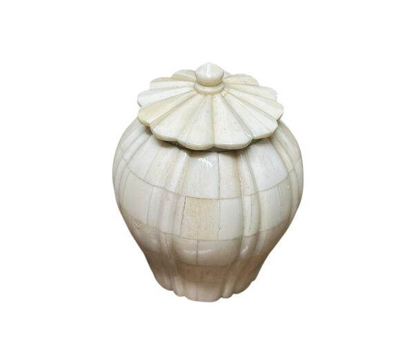 Handcrafted Bone Inlay Decorative Jar with Lid