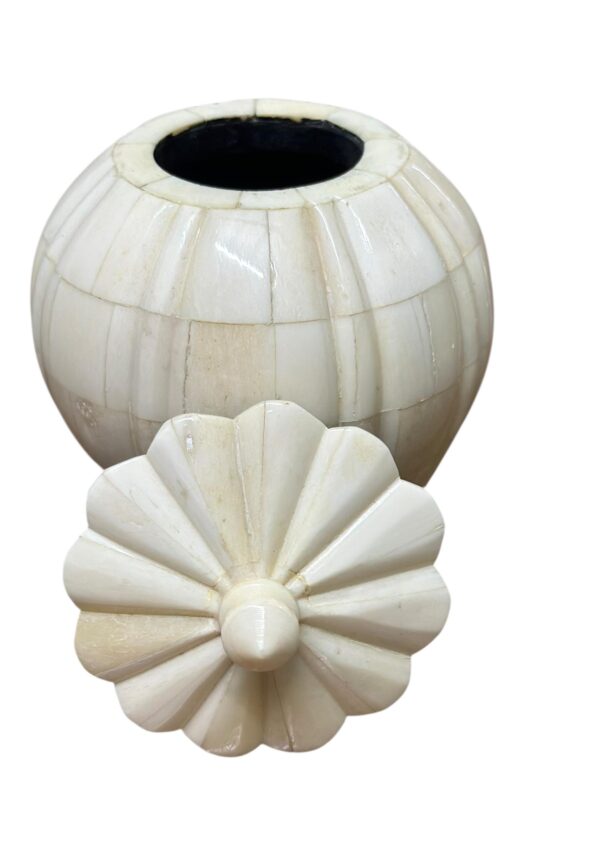 Handcrafted Bone Inlay Decorative Jar with Lid