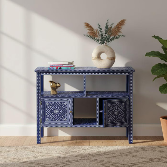 Bone Inlay Wooden console Table