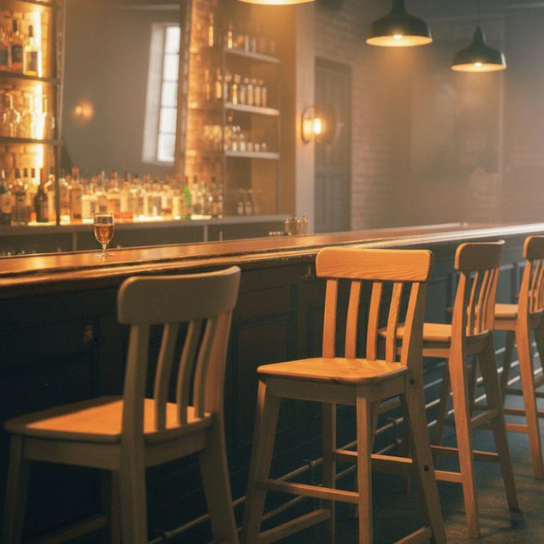 Solid Wood High Bar Stool | Handcrafted Natural Finish Kitchen Counter Chair | Rustic Farmhouse Furniture