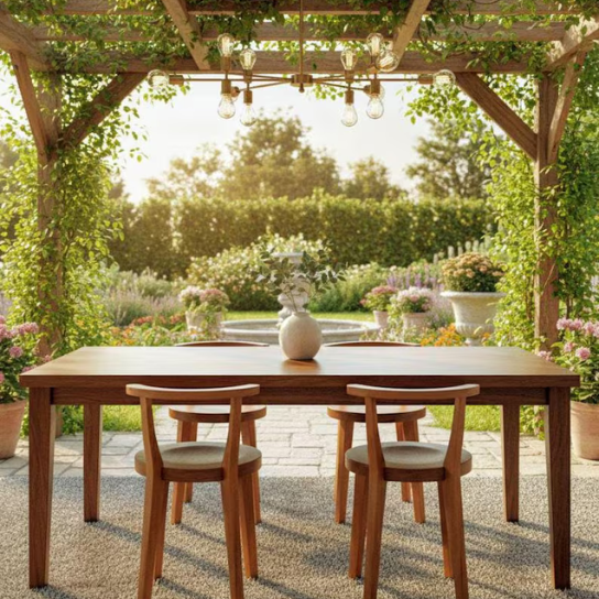 Handmade Solid Wood Accent Chair | Minimalist Round Seat