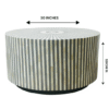 Handmade Grey Sunburst Bone Inlay Coffee Table: Boho Indian Decor