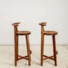 2 Handmade Solid Wood Bar Stool | Minimalist Counter Stool with Backrest