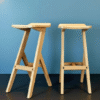 Handmade Solid Wood Bar Stool | Minimalist Scandinavian Counter Chair