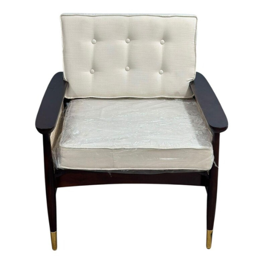 Handmade Mid-Century Cane Lounge Chair: Solid Wood Armchairs